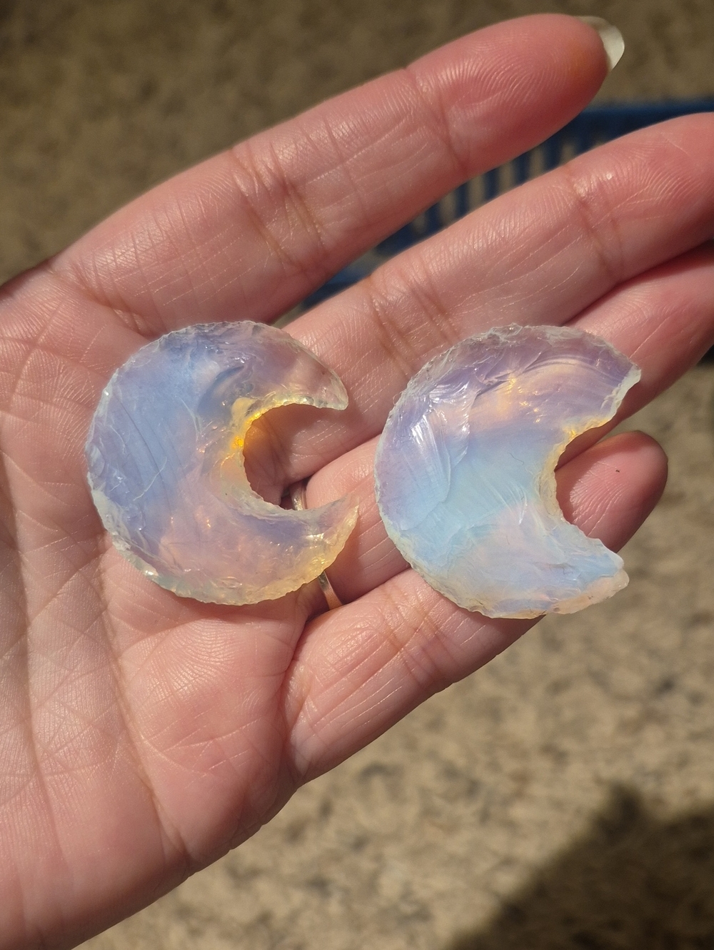 Opalescent Crescent Moons — Blue-Purple Glow